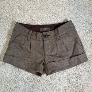 Old Navy Vintage Brown Herringbone Wool Low-rise Shorts
